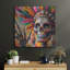 «Colorful Skull With Feathers» par Rey Klimt, art mural en métal-1343679599