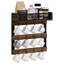 Porte-tasses à café mural, porte-gobelets à 3 niveaux avec 12 crochets, organisateur de tasses en bois rustique avec tablette supérieure, étagère à accessoires pour bar à café, présentoir à tasses pour la cuisine à domicile, brun