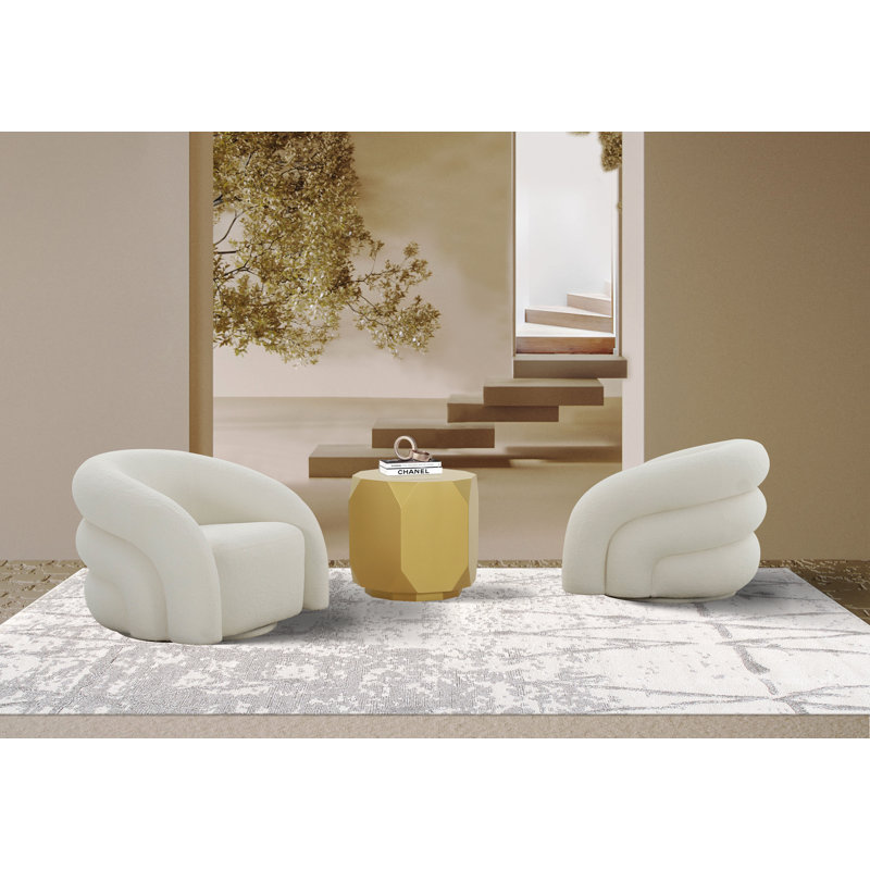 Upholstered Swivel Barrel Chair