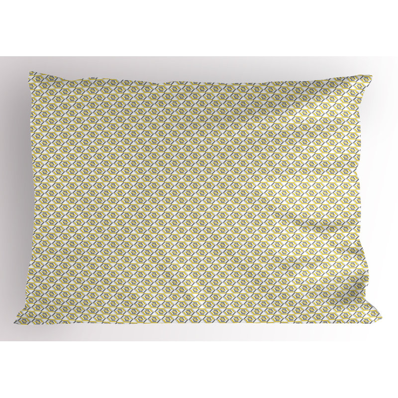 Ensemble de 2 taies décoratives jaunes et blanches Ambesonne, H 20 po x l 26 po