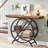 39.4" Industrial 4-Tier Entryway Console Table With Geometric Circle Metal Frame & Storage Shelves - Rustic Brown Accent Sofa Table For Living Room & Hallway-1491327838-1491327836