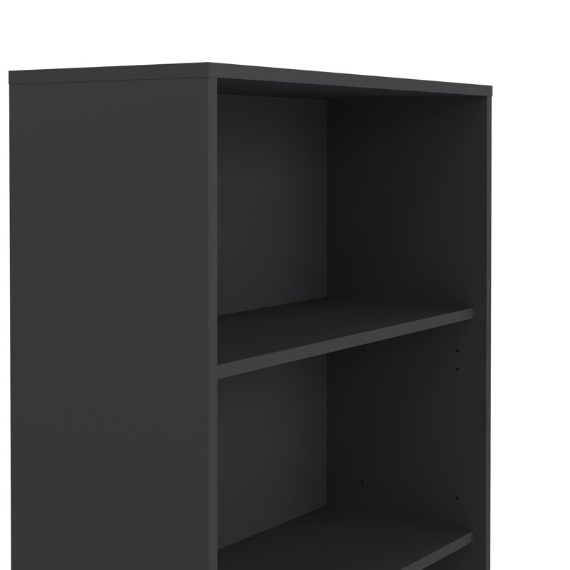 Bibliothèque en bois manufacturé à 3 tablettes Embrie, Gris mat