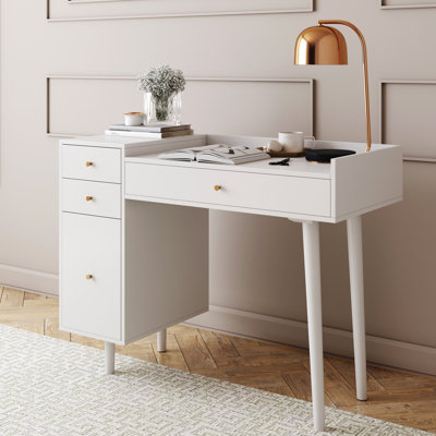 Mid-Century Modern Vanity Desk with Drawers
