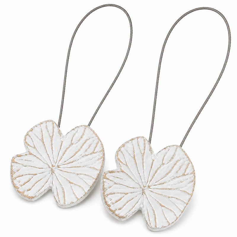 Nenuphar Resin Curtain Tieback, White/Gold