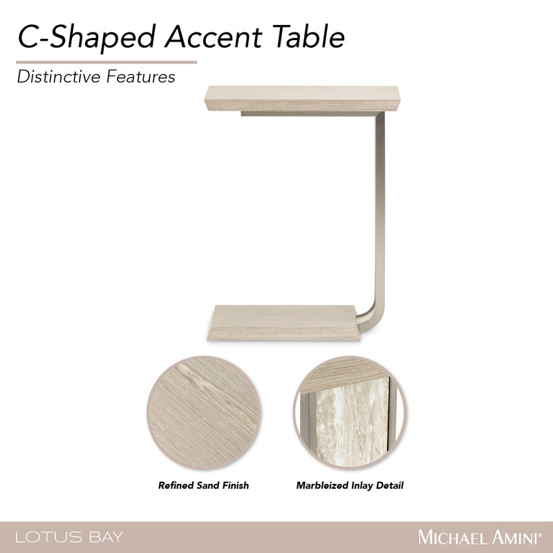 Lotus Bay C-Shaped Accent Table - Sand