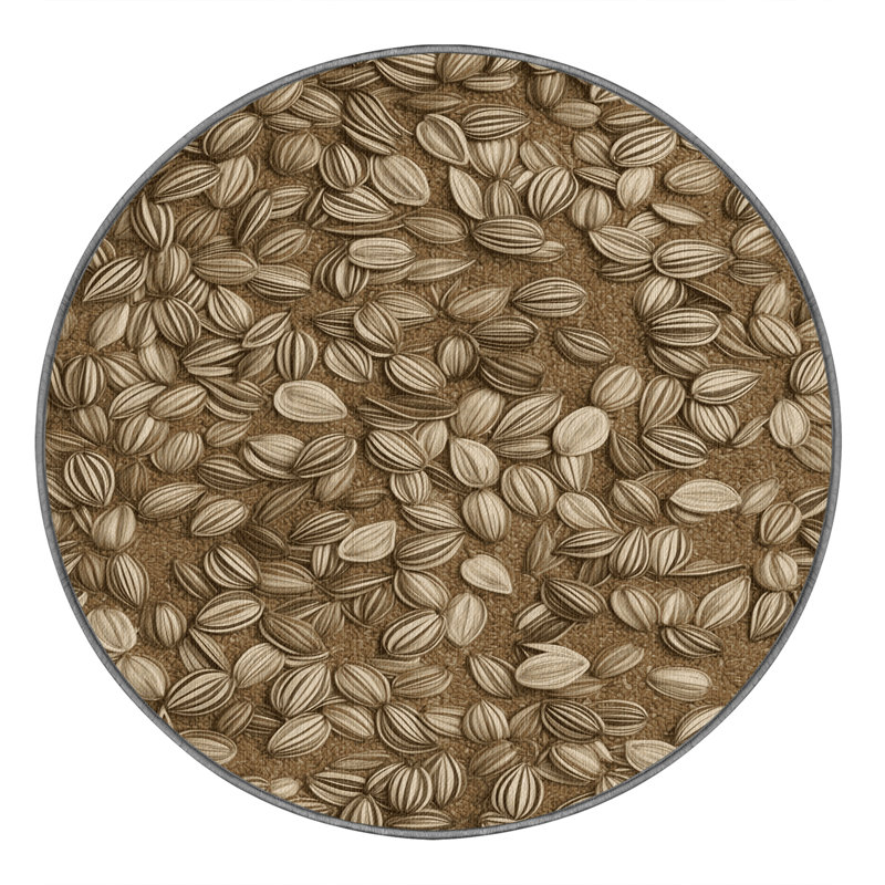  Tapis lavable graines de tournesol, Rond 5 pi
