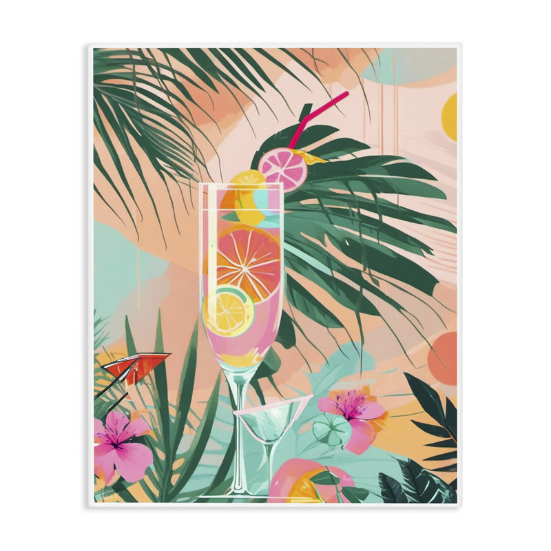 Toile cocktail Jungle Lemonade, design par Tabz Jones, H 40 po x l 30 po
