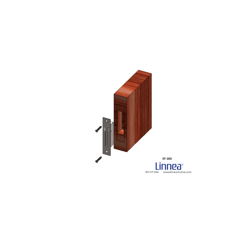 Quincaillerie de porte avec passe-tringle, Acier inoxydable satiné