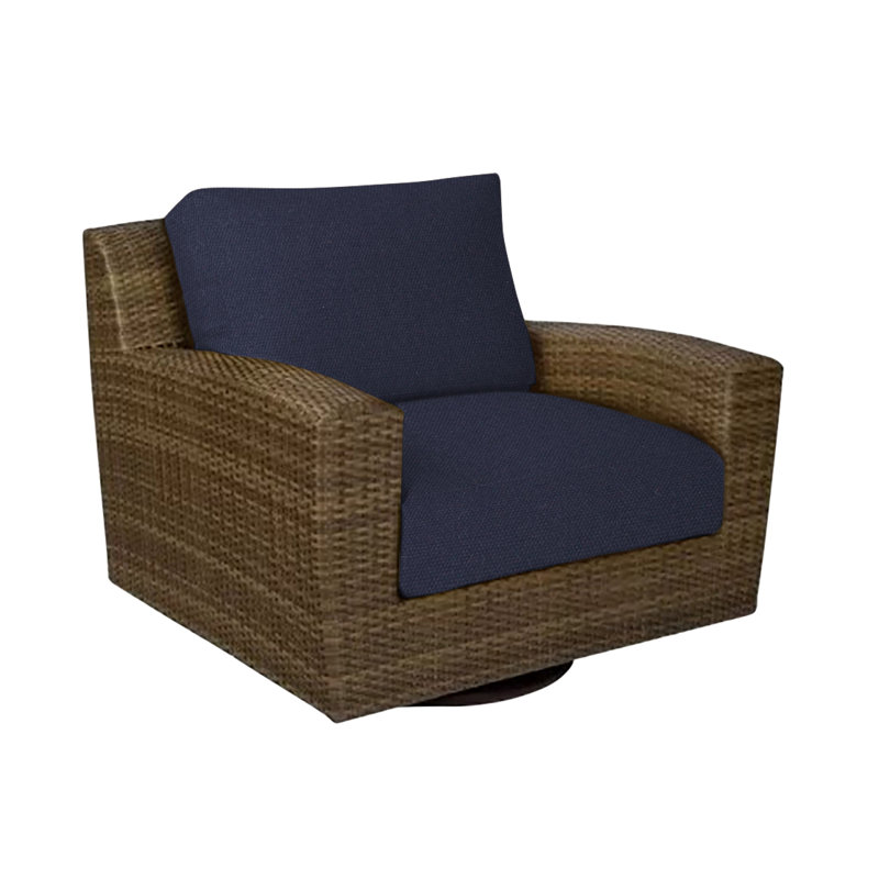 Chaise de patio pivotante avec coussins Saddleback, Toile bleu marine Sunbrella®