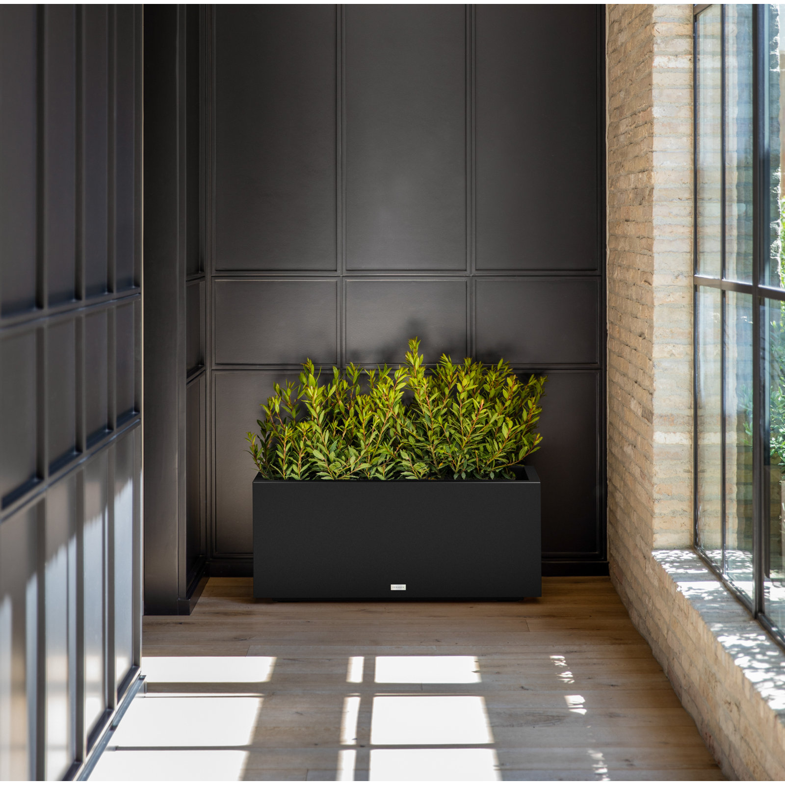 Block Series 38" Planter Box, 16” H x 38” W x 15” D, Black