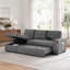 Ollie 95"W Black Woven Fabric Reversible Sleeper Sectional Sofa with Storage Chaise, Pocket Coil Seating, Hidden Cup Holders, USB/USB-C Ports & Side Pockets-1854484601