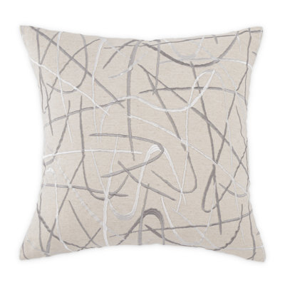 Exposition Abstract Feather Linen Reversible Throw Pillow