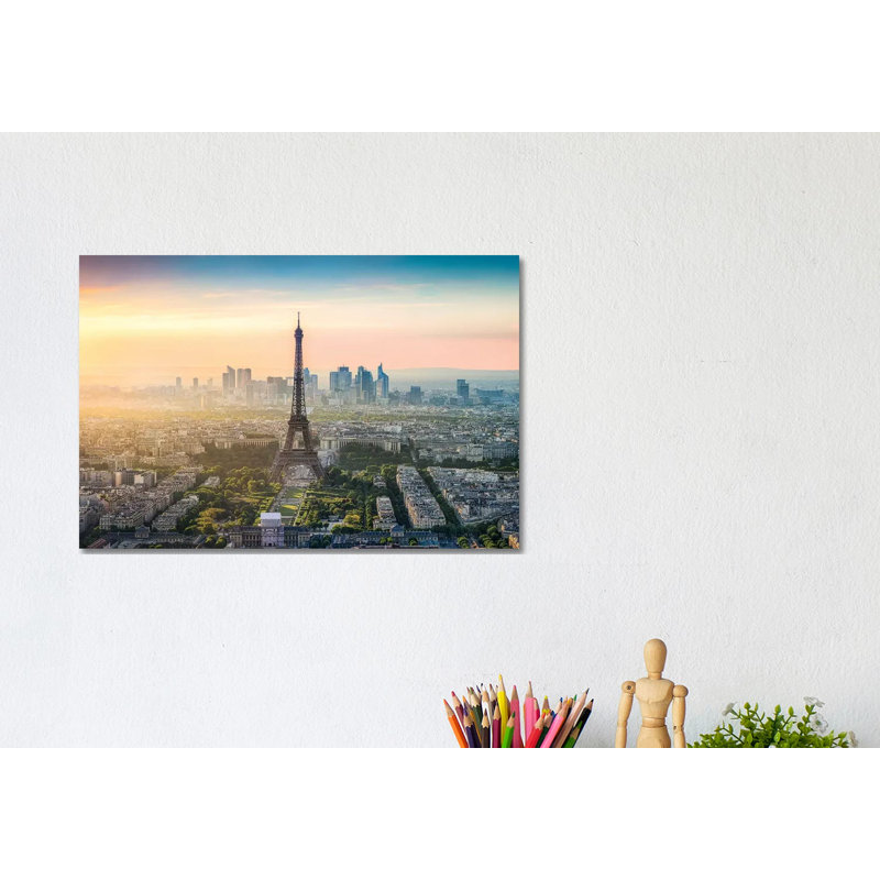 Paris Skyline With Eiffel Tower by Jan Becke - Wrapped Canvas Gallery-Wrapped Canvas Giclée, 20.32 cm H x 30.48 cm W