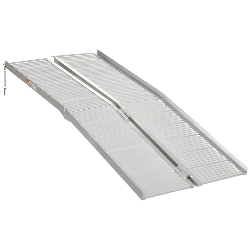 Rampe de fauteuil roulant portative 6 pi, rampe pliante en aluminium antidérapante pour personnes à mobilité réduite, capacité de charge de 600 lb