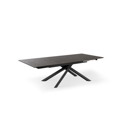 Daimyan Extendable Oak Metal Base Dining Table