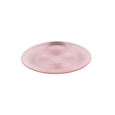 Set Of 4 Ribbed Chargers Pink