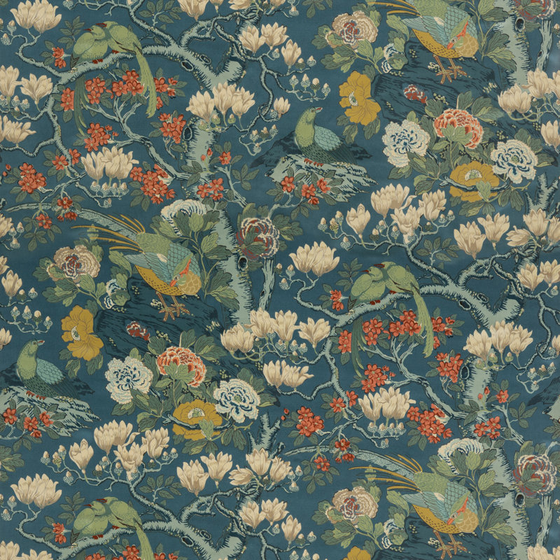 Signature Velvets Rockbird Fabric, Teal