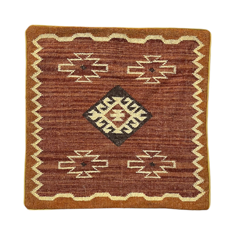 Jensen Geometric Brown Square Cushion