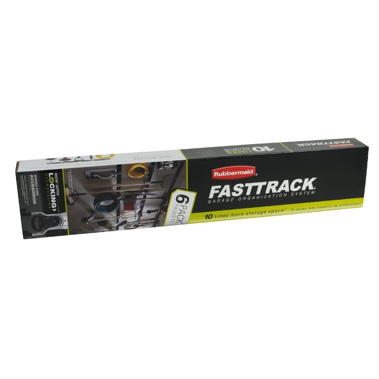 Rubbermaid Fast Track 48 Inch Wall Mounted Storage Rail & Multi Hooks (6  Pack)