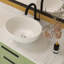 Lavabo de salle de bain vasque ovale en céramique blanche 16 x 13 pouces
