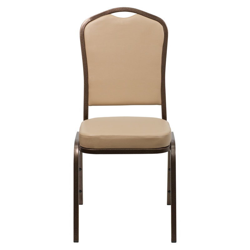 Elegant Tan Vinyl and Copper Vein Steel Stacking Banquet Chair