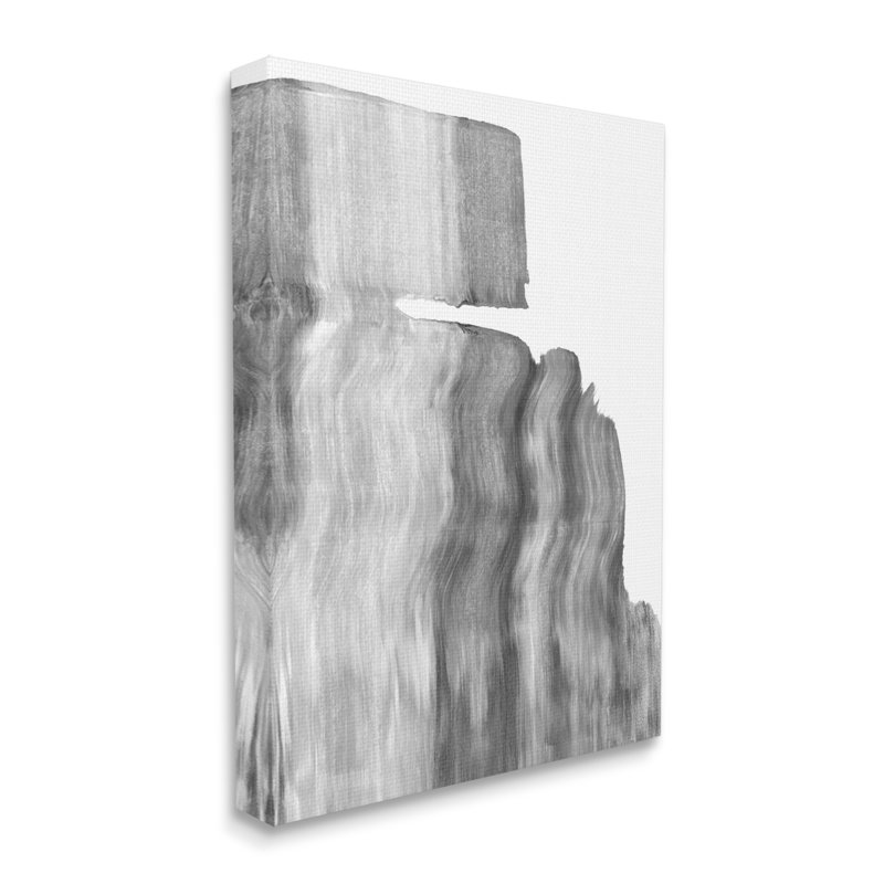 Abstrait gris statique ombré sur fond blanc, H 30 po x l 24 po, Toile tendue