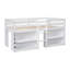 Twin Size Kid Low Loft Bed With Two-Tier Shelves And LED Light For White Colour