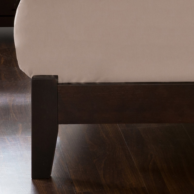 Lit plateforme en bois massif Portland, Queen, Blanc