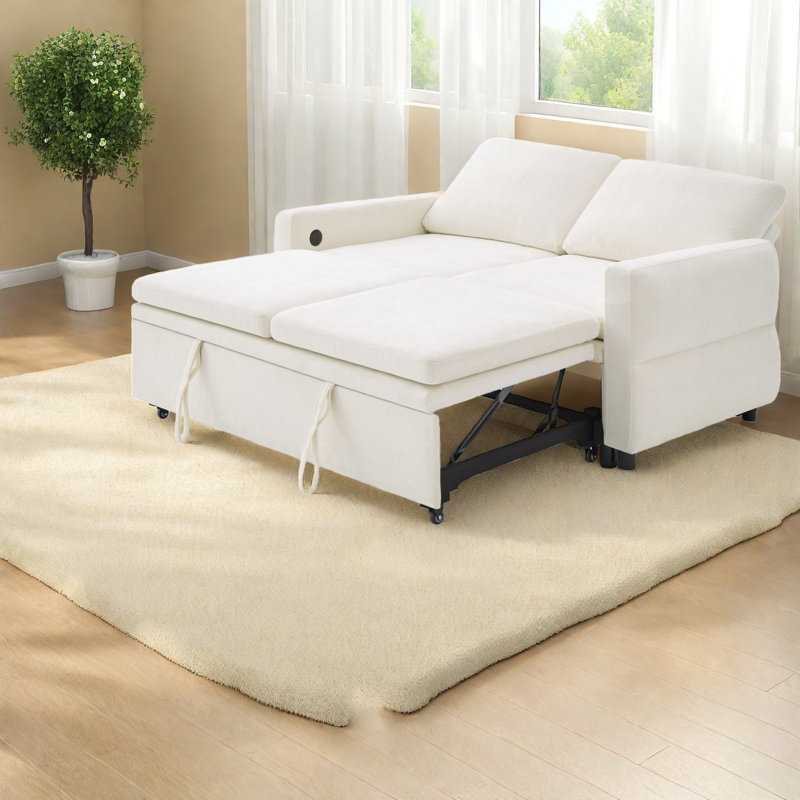 Canapé-lit convertible en chenille 62,75 pouces Modern Home