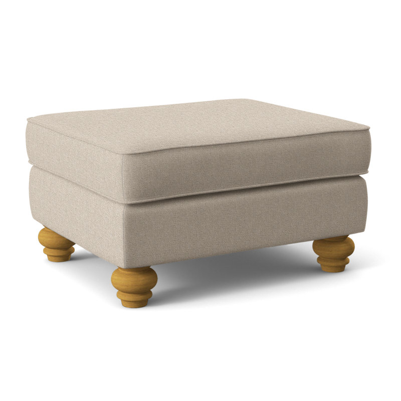 Lowell Upholstered Ottoman, Eggshell Crypton Performance; 0884-93, Flax