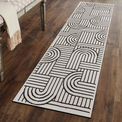 Contemporary Stripe Arch Design Area Rug