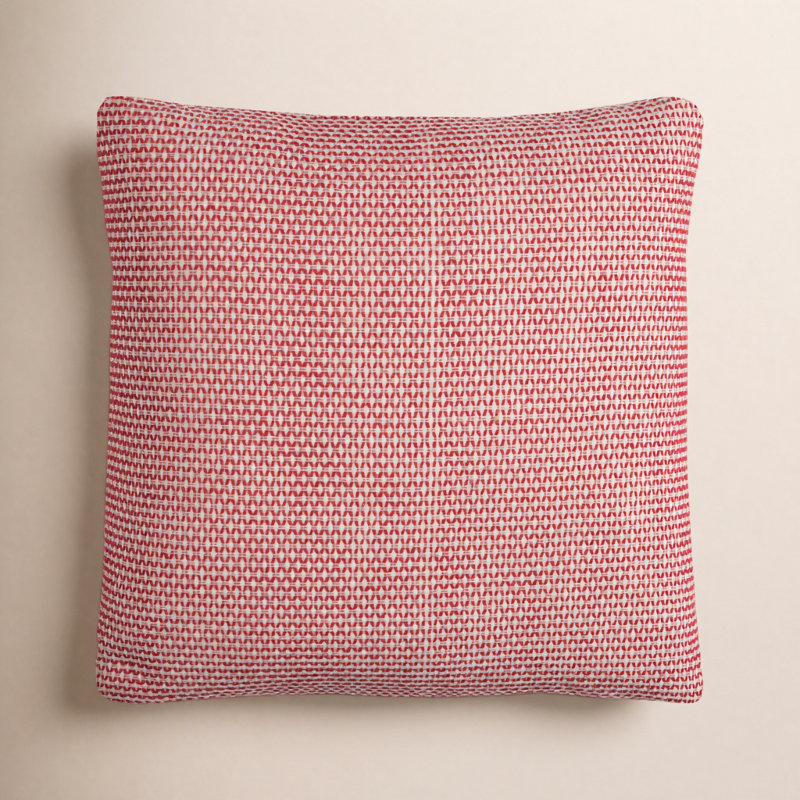 Tiana Square Cotton Pillow Cover and Insert, Red