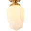Plafonnier encastré 1 lumière moderne, laiton poli avec abat-jour en verre à facettes, H 12,99 po