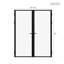 Portes intérieures doubles vitrées Full-Lite de 56 po × 80 po, portes françaises en aluminium noir mat pour le salon et la salle à manger-136026394