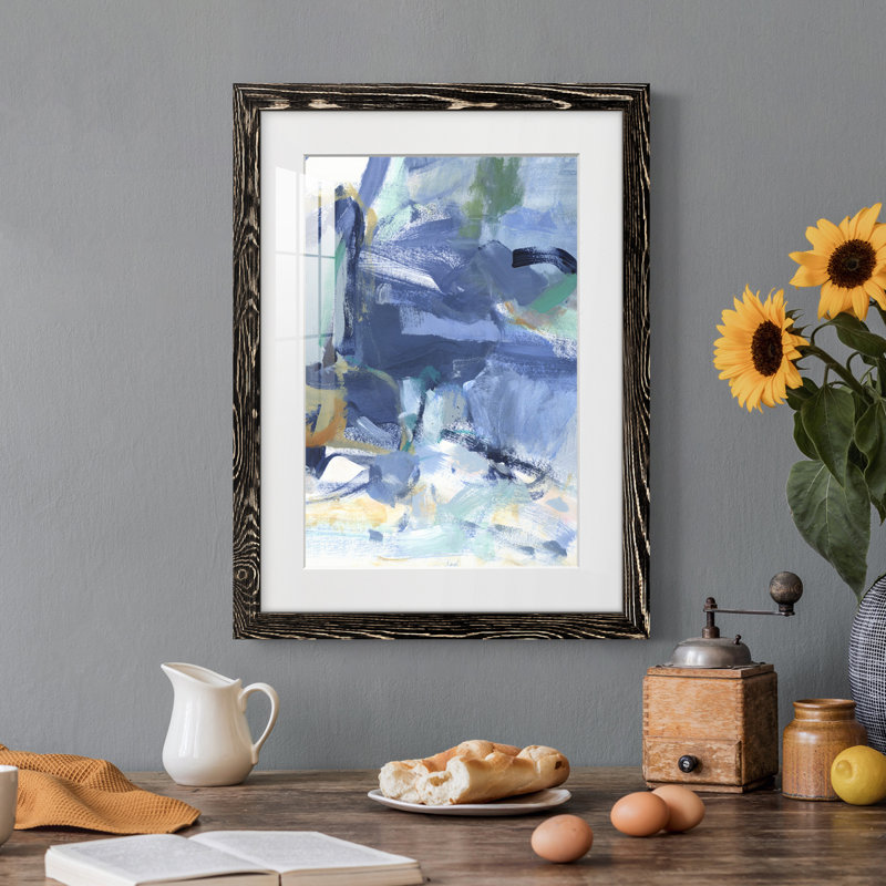 Blue Room I Premium encadré mat - prêt à être accroché, H 32 po x l 23 po x P 1 po, Cadre noir