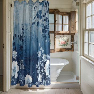 Subtle Ombre Petals - 1 Piece Standard Shower Curtain