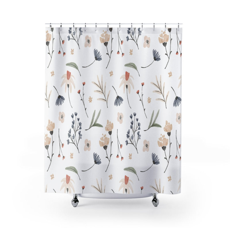 Rideau de douche simple à motif floral