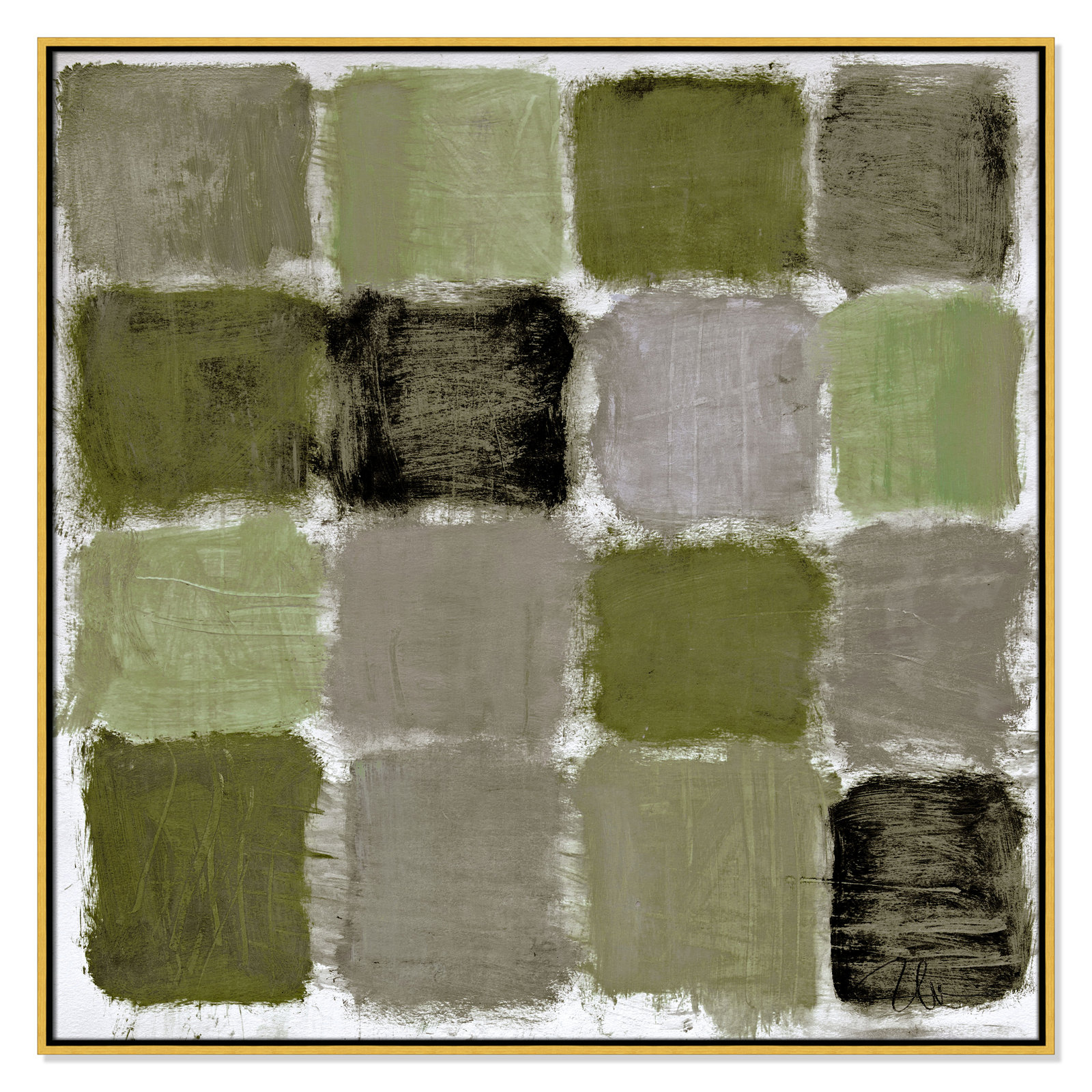 Powder Room Reflections Print by , 41.5" H x 41.5" W, Gold