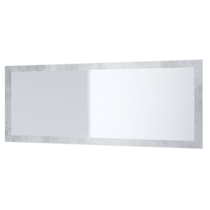 Comptche Engineered Wood Flat Wall Mirror, 139cm H x 55cm W, Oxide Concrete Effect