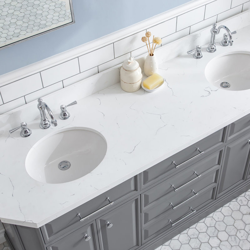 Palace 72'' W Double Vanity, Cashmere Gray, Polished Chrome