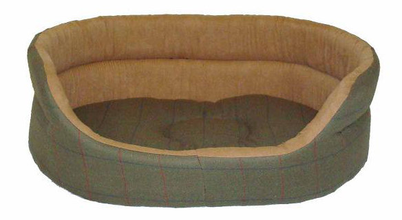 Tweed Faux Suede Pet Bed, Green, 61 cm