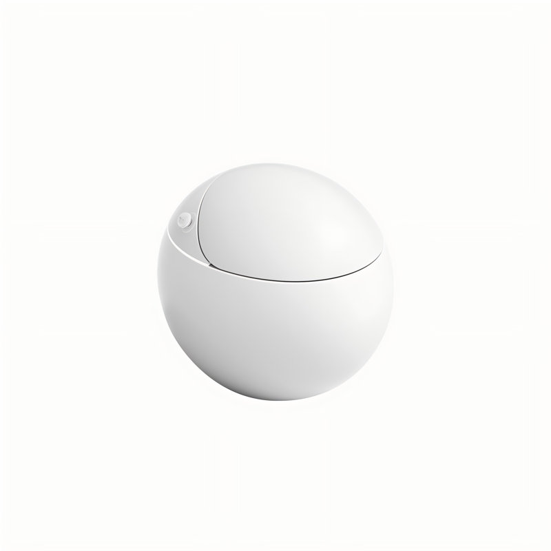 12" Rough-In 16.54"Seat Height Round Egg-shaped Semi-smart Siphon Toilet, Fully Automatic for Small Bathrooms