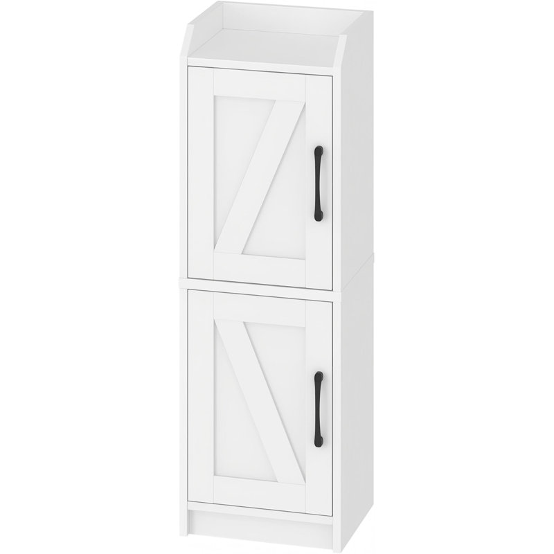 Bathroom Storage Cabinet, Small Corner Floor Cabinet With Door And Shelves, Narrow Bathroom Organizer And Paper Storage With Adjustable Shelves, For Small Spaces