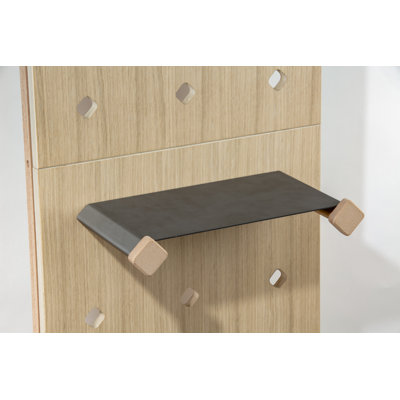 Burzdak Metal Accent Shelf with Adjustable Shelves Pegboard Wall Organizer