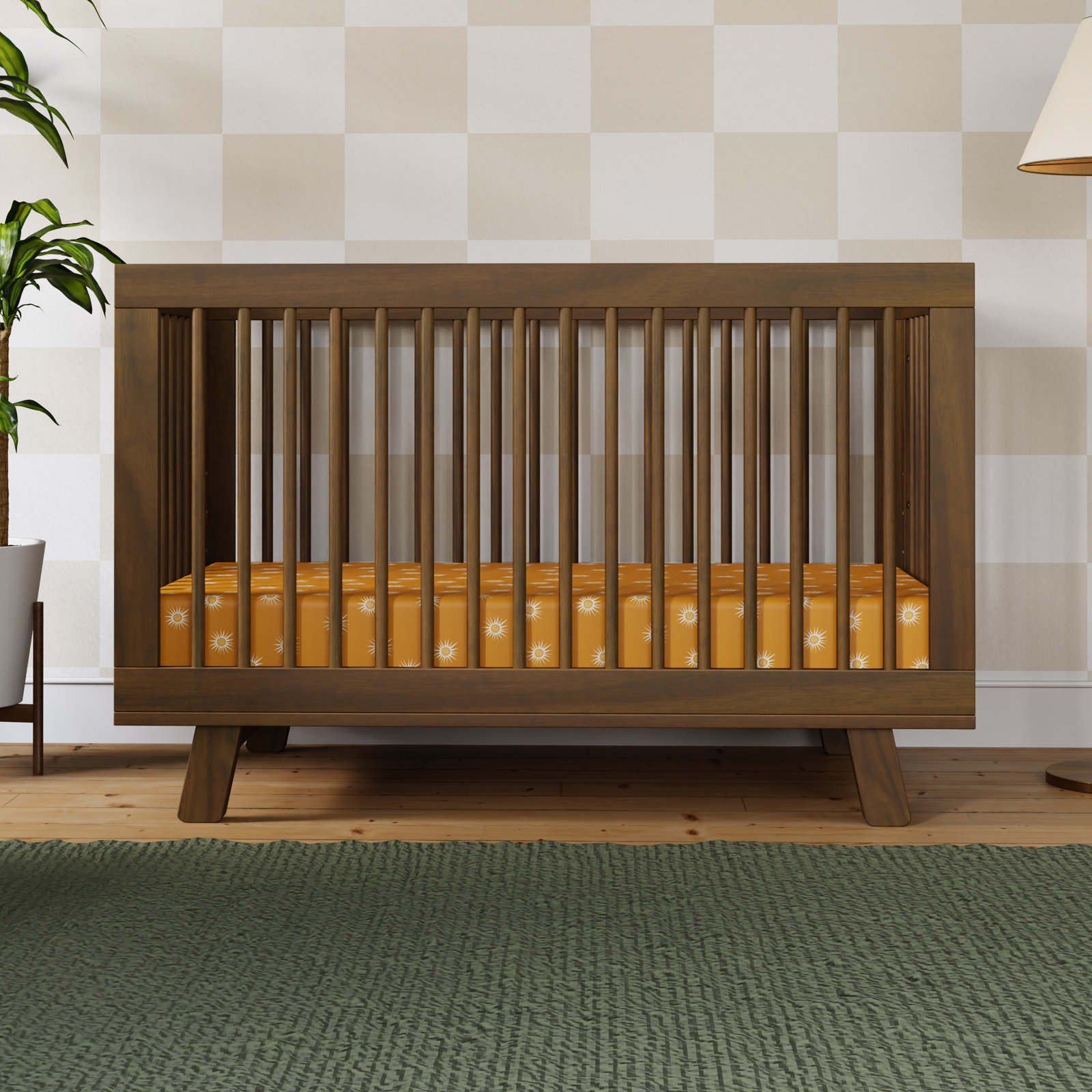 Hudson Pine 3-in-1 Convertible Crib, Natural Walnut