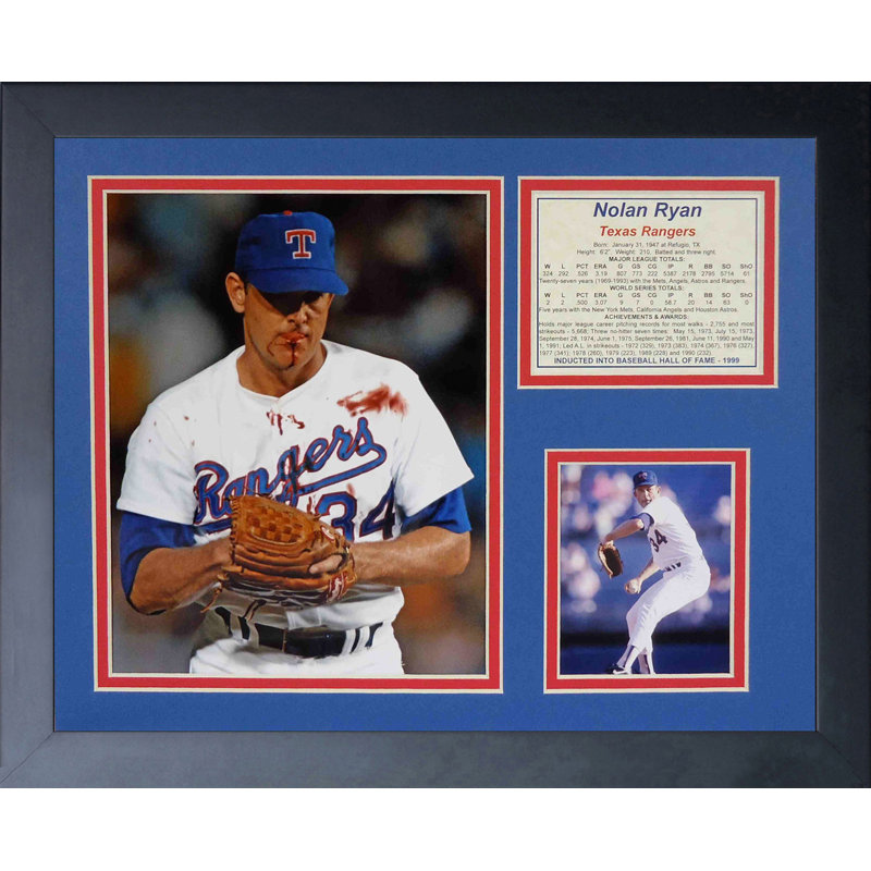 Souvenirs encadrée à lèvres sanglante nolan ryan