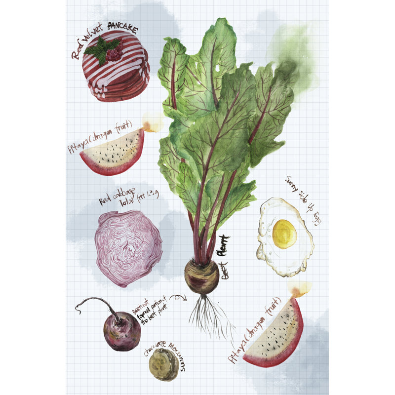 Food Sketches II by Melissa Wang - Wrapped Canvas Painting, 46cm H x 30cm W