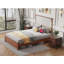Bed with Upholstered Headboard: Charging, LED, Wood Slats, Beige Linen-458379793