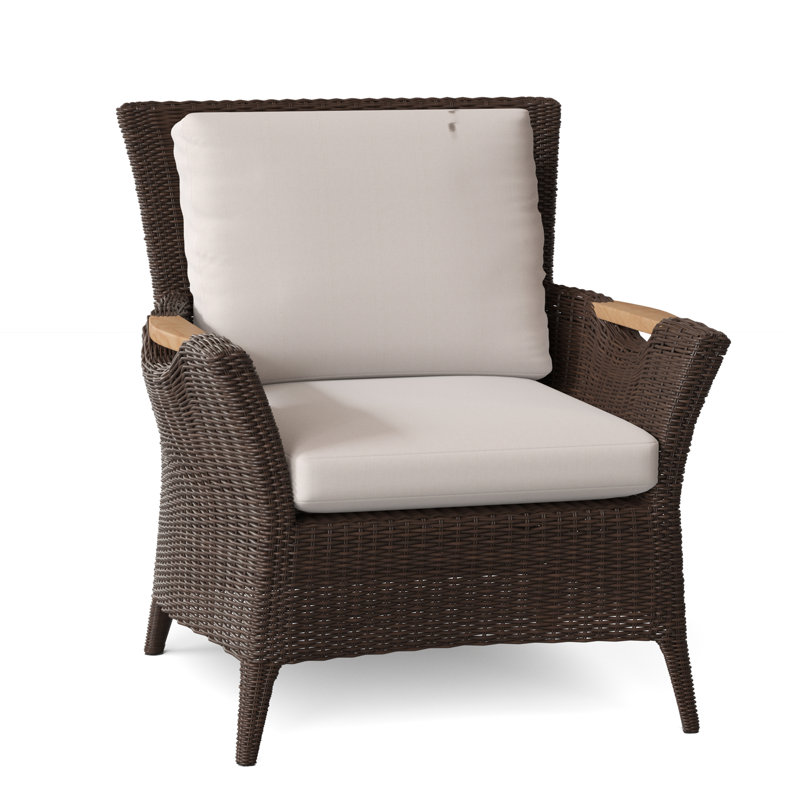 Culebra Outdoor Teak Armchair, Canvas Canvas Sunbrella® Canvas, Black