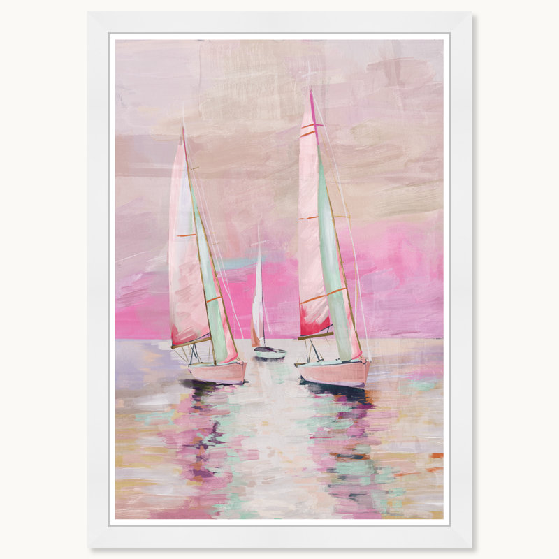 Voile côtière rose, Cadre blanc